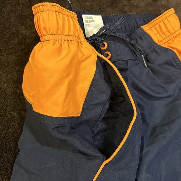 Speedo Men’s Blue w Orange Tie Waist Marina Sport VaporPlus 9” Swim Trunks Small - Picture 4 of 9